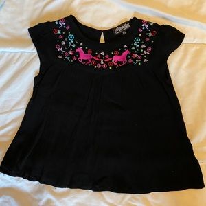 Girls Top HORSES AND SEQUINS size xs
